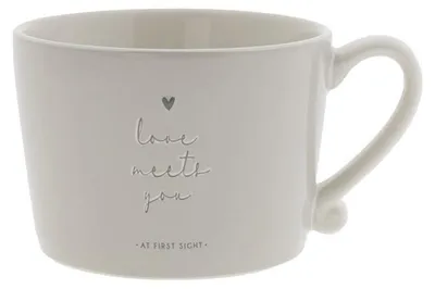 Produktbild von Tasse, Becher LOVE MEETS YOU grau für 300ml Keramik Bastion Collections