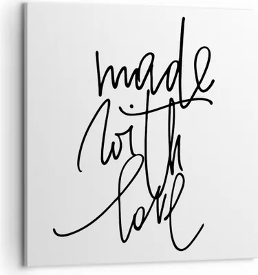 Produktbild von Bild auf Leinwand - Leinwandbild - Einteilig - Erstellt mit Liebe - 60x60cm - Wand Bild - Wanddeko - Wandbilder - Leinwanddruck - Bilder - Wanddekoration - Leinwand bilder - Wandbild - AC60x60-4499