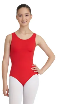 Zdjęcie produktu dla Damskie body gimnastyczne Capezio, model bez rękawów, kolor czerwony, rozmiar M (UK)