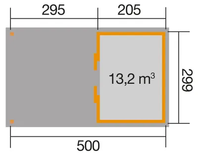 Produktbild von WEKA Lounge-Haus 225 A Gr. 1, 21 mm aus Holz Gartenhaus mit 21 mm Wandstärke Gartenhütte Fußboden inklusive Geräteschuppen 17,16 m² Flachdach