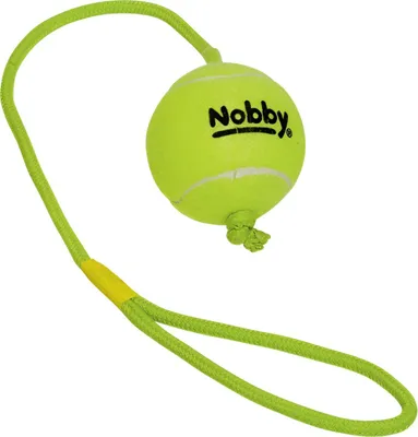 Produktbild von Nobby Tennisball with throw rope, Hund, Seil, Grün, 7,5 cm