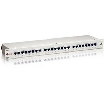 Produktbild von Equip Patchpanel 24x RJ45 Cat6 19" UTP 1HE Premium hellgrau