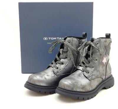 Produktbild von Tom Tailor Kinder warme Schnür Stiefelette & seitlichem Reißverschluss silber mit Sternen 32