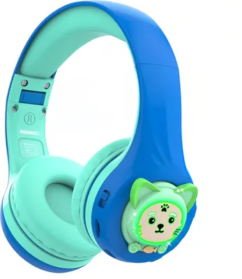 Produktbild von Riwbox CB-7S Bluetooth-Kopfhörer für Kinder, Katzenohren, LED-Licht, Bluetooth, kabellos, Over-Ear-Kopfhörer mit Mikrofon und sicherer Lautstärke, 45