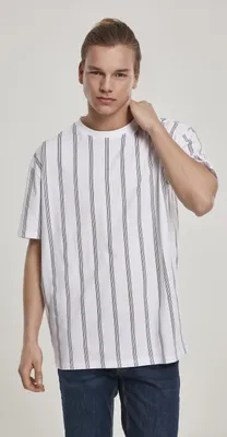Obrázek produktu pro Pánské tričko Urban Classics Heavy Oversized AOP Stripe Tee white/navy - S