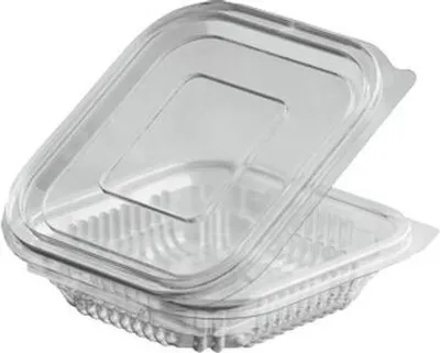 Produktbild von 50x Rechteckbecher klar mit Deckel 125 ml (PET)