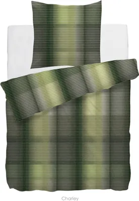Produktbild von Heckett & Lane Satin Bettwäsche Charly HnL Charley Kariert Grün 100% Baumwolle Reißverschluss Bettbezug Kissenbezug Bettgarnitur 135x200 cm