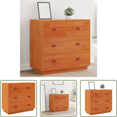 Produktbild von The Living Store Sideboard Wachsbraun 80x40x75 cm Massivholz Kiefer