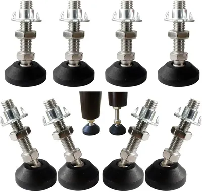 Produktbild von 8 Stück Stellfüße M10 x 30 mm mit Einstellschraube, verstellbare Möbelfüße mit einer Tragkraft von 400 kg