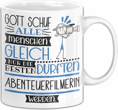 Produktbild von Abenteuerfilmerin Geschenk Becher Tasse Gott Schuf Alle Menschen Gleich Nur Die Besten Durfeten Abenteuerfilmerin Werden Geschenkidee Lustig (Weiß)