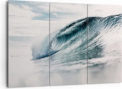 Produktbild von Bild auf Leinwand - Leinwandbild - 3 Teile - Welle Meer Ozean - 165x110cm - Wand Bild - Wanddeko - Wandbilder - Leinwanddruck - Bilder - Wanddekoration - Leinwand bilder - Wandbild - CE165x110-4516