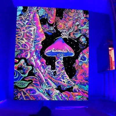 Produktbild von UV-Reaktionsbanderole Lichterfüllende Raumdeko Hintergrundbehang Dekoration für Festivals und Partys Wandbehang (130 x 150 cm)