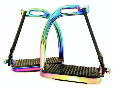 Sicherheits-Steigbügel Regenbogen, Edelstahl, 4" & 4.7"