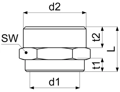Produktbild von JS REDUZIERNIPPEL IGxAG FLACHDICHTEND,1"x1 1/4",MESSING