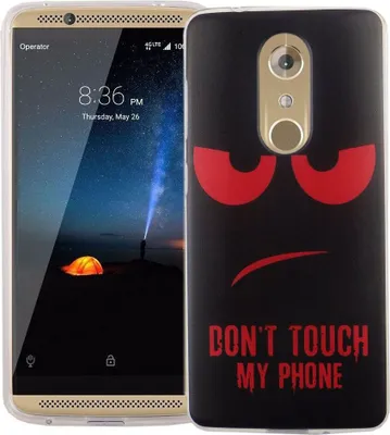 Produktbild von Handy Hülle für ZTE Axon 7 Cover Case Schutz Tasche Motiv Slim Silikon TPU Dont Touch my Phone Rot