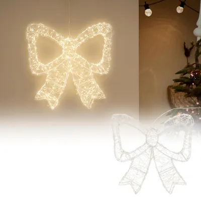 Immagine prodotto di Decorazione natalizia LED ECD Germany, ghirlanda luminosa natalizia con timer, decorazione natalizia per interni ed esterni, illuminazione natalizia, 720 LED bianco caldo, 46 cm