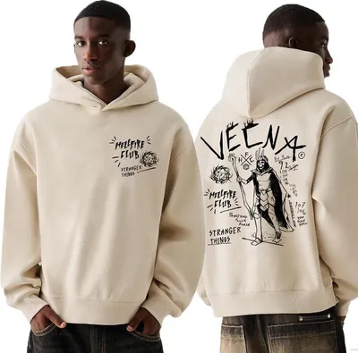 Produktbild von Stranger Things Kapuzenpullover Herren Vecna Doodle sand M