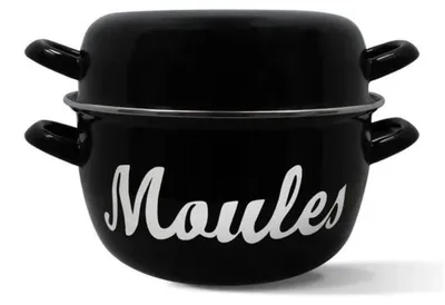 Produktbild von Emaillierter Stahl-Bräter – Schwarz – 24 cm – mit Schriftzug – Geeignet für alle Herdarten, inklusive Induktion