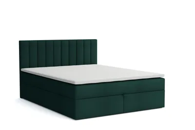 Produktbild von MR GROUP Boxspringbett mit Bettkasten ZADAR, 180x200, grün, H3 Samtstoff, Polsterbett mit Matratze und Topper Doppelbett Bett für Schlafzimmer