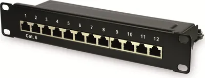 Produktbild von RED4POWER CAT.6 Patchpanel R4-N105S, 12-fach, 10", schwarz