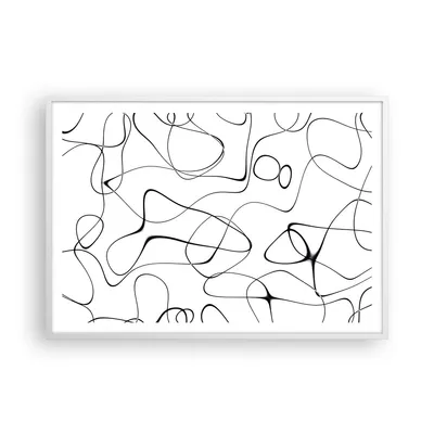 Produktbild von Gerahmtes Poster - Weißer Rahmen - Linie nichts Muster - 100x70 cm - Wand Bild - Wanddeko - Wandbilder - Kunstposter - Wandposter - Bilderrahmen - Bilder - Kunstdruck - P2WAA100x70-5054