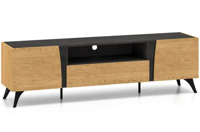 Zdjęcie produktu dla Szafka RTV HESTIA 2D1S dąb/czarny