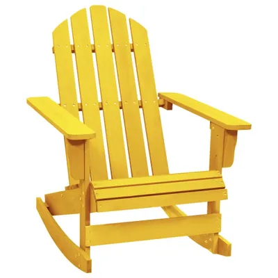 Image de The Living Store Chaise à bascule Adirondack en bois massif de sapin jaune