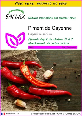 Image de SAFLAX Ensemble de culture - Piment de Cayenne - 20 graines - Capsicum