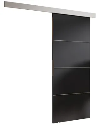Produktbild von KIER FURNITURE Schiebetür Komplettset MALIBU PLUS 80, Schiebetür, Sliding Door, Innentüren Komplettset,Universal Tür, Türblatt Innen Graphit 86x205x1,6 cm