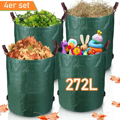 Immagine prodotto di Yakimz 4X sacchi per rifiuti da giardino sacchi per rifiuti sacchi per foglie 272L bidone per rifiuti da giardino XXL