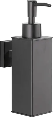 Image de Distributeur de savon noir - Acier inoxydable - Fixation murale - 1 pièce - Noir - Acier inoxydable 304