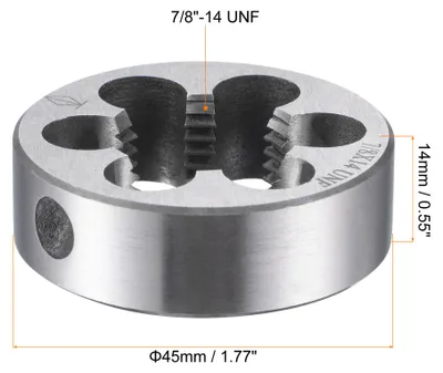 Produktbild von Runde Gewindeschneidbacken 7/8"-14 UNF Legierter Werkzeugstahl Maschinen Gewindereparatur Handwerkzeug