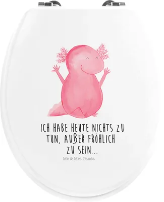 Produktbild von Mr. & Mrs. Panda WC Brille Axolotl Hurra - Weiß - Geschenk, Sitz, Fröhlich, Motivation, Toilettendeckel, Deckel, Lurch, Molch, WC-Sitz, Freude, Klobrille