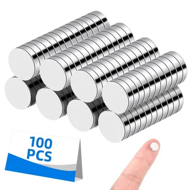 Produktbild von 100 kleine Neodym-Magnete, starke runde Magnete mit Aufbewahrungsbox für Pinnwände, Magnettafeln oder Kühlschränke (8×2 mm)