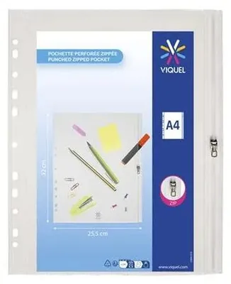 Obal na zips, A4, PP, VIQUEL "Pockets", priehľadný