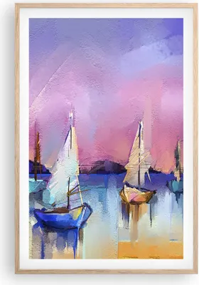 Produktbild von Gerahmtes Poster - Rahmen in heller Eiche - Segelboot See - 61x91,5 cm - Wand Bild - Wanddeko - Wandbilder - Kunstposter - Wandposter - Bilderrahmen - Bilder - Kunstdruck - Wandbild - P2NPA61x91-4099