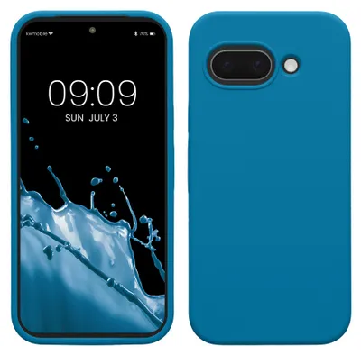 Produktbild von kwmobile Handyhülle für Google Pixel 9a Hülle, für Pixel 9a Case - Hülle Silikon - kabelloses Laden - Karibikblau