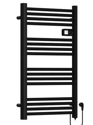 Image de MalTec Radiateur de salle de bain Radiateur électrique  BH200W Sèche-serviettes Thermostat Noir 80*50cm LCD Minuterie