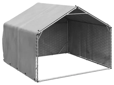 Obrázek produktu pro Venkovní psí bouda s krytem 2x2x1,5 m pozinkovaná ocel