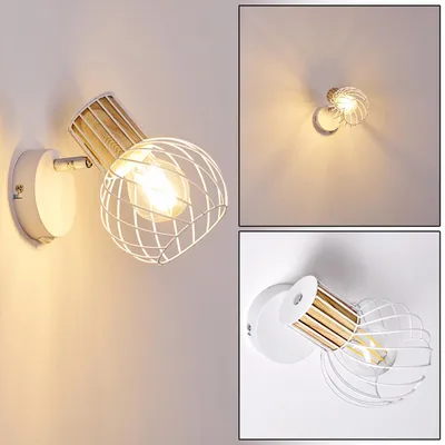 Produktbild von Dezzo »Dezzo« verstellbare Wandlampe aus Metall/Holz in Weiß
