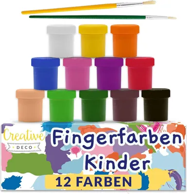Obrázok produktu pre Creative Deco Sada plakatových farieb | 20 ml x 12 farieb | Netoxické | Základné a intenzívne farby | Ideálne pre deti, umelcov