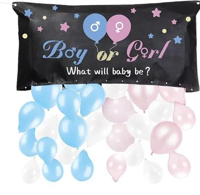 Immagine prodotto di Set di palloncini per compleanno con palloncini rosa e blu per baby shower e rivelazione del sesso