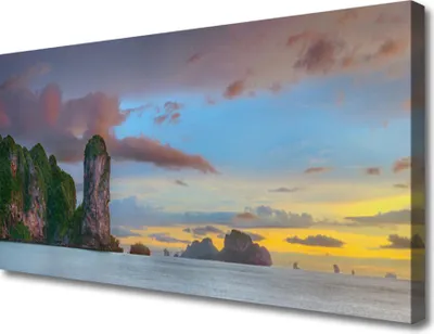 Produktbild von Tulup Leinwand-Bilder 100x50 Wandbild Canvas Kunstdruck Meer Gebirge Landschaft