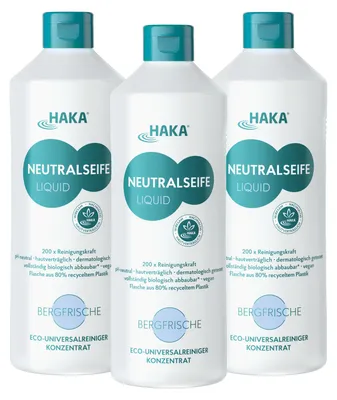 Produktbild von HAKA Neutralseife Liquid Bergfrische 3x1l Universalreiniger für Haushalt, Garten & Auto