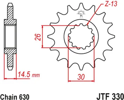 Productafbeelding van Jt Voorstellend Tandwiel 333 15 Voor Honda Cb 750 F/K '79-80' (Rc01) (33315Jt) (Ketting 630)