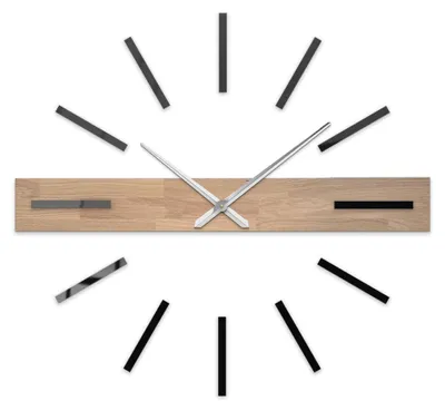 Produktbild von Große Designer-Wanduhr | KOPITK Silberne Hände 80 cm
