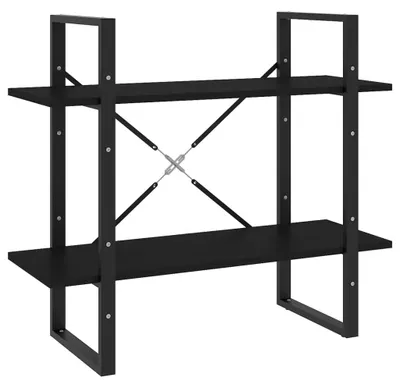 Obrázek produktu pro vidaXL Regál na knihy 2 přihrádky černý 80x30x70 cm výrobek ze dřeva