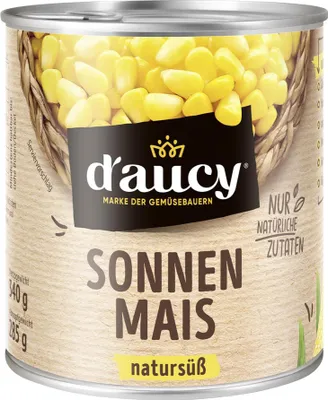 Produktbild von d'aucy Sonnenmais–Natürliche Frische, sonnengereift und super saftig, 340 g Dose