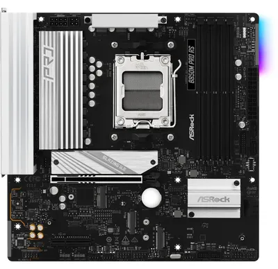 Produktbild von Asrock B850M Pro RS, AMD, Sockel AM5, AMD Ryzen 7000 Series, AMD Ryzen 8000 Series, AMD Ryzen 9000 Series, Sockel AM5, DDR5-SDRAM, 256 GB