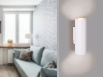 Produktbild von Wandstrahler Up and Down für Innen Metall Weiß mit 2 dimmbaren LEDs - Wandspot